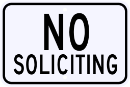 No Soliciting Warning Sign