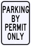 Parking By Permit Only Sign