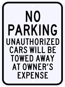 No Parking Sign 18 x 24