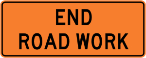End Road Work Construction Sign