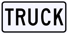 M4-4 Truck Auxiliary Sign