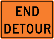 End Detour Construction Sign