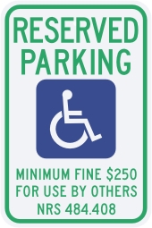 Nevada State Specified Disabled Parking Sign