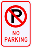 No Parking Sign with No Parking Symbol