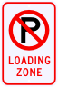 No Parking Loading Zone Sign with Symbol