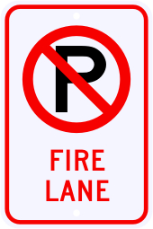 No Parking Fire Lane Sign with Symbol
