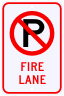 No Parking Fire Lane Sign with Symbol