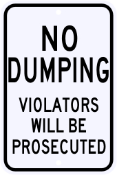 No Dumping Violation Warning Sign