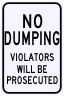 No Dumping Violation Warning Sign