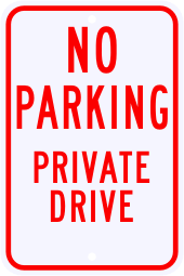 No Parking Private Drive Sign