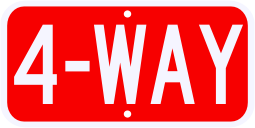 Stop Sign 4-Way Supplemental Plaque