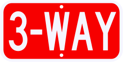 Stop Sign 3-Way Supplemental Plaque