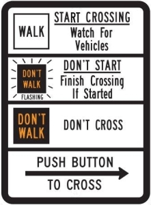 Pedestrian Traffic Signal Sign Walk/Don't Walk