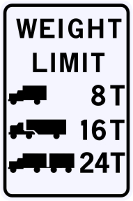 Bridge Weight Limits Sign - Customizable