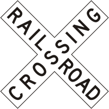 Rail Road Crossing Cross Buck Advance Warning Sign