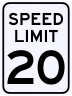 20 MPH Speed Limit Sign