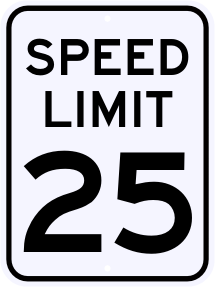 25 MPH Speed Limit Sign