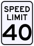 40 MPH Speed Limit Sign