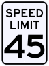 45 MPH Speed Limit Sign