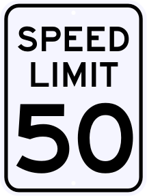 50 MPH Speed Limit Sign