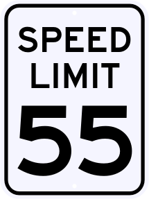 55 MPH Speed Limit Sign