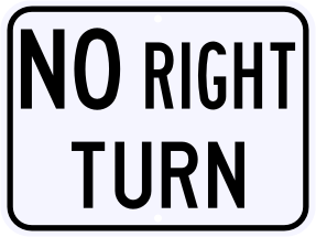 No Right Turn Sign