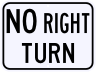 No Right Turn Sign