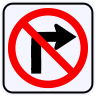 No Right Turn Symbol Sign