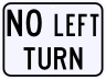 No Left Turn Sign