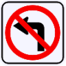 No Left Turn Symbol Sign