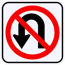 No U Turn Symbol Sign