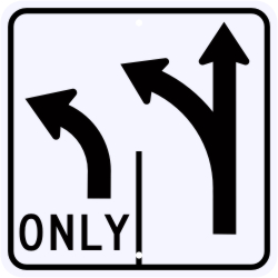 Advance Intersection 2 Lane Control Sign