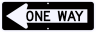 One Way Left Sign