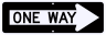 One Way Right Sign