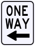 One Way Sign with Left Arrow