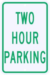 2 Hour Permissive Parking Sign