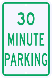 30 Minute Permissive Parking Sign