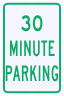 30 Minute Permissive Parking Sign