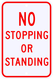 No Stopping Or Standing Sign