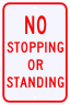 No Stopping Or Standing Sign