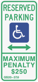 North Carolina State Specified Disabled Parking Sign