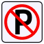 No Parking Symbol Sign