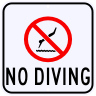 No Diving with No Diving Symbol Sign