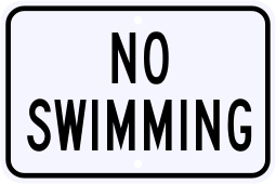 No Swimming Sign