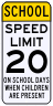 School Days Speed Limit 20 MPH Assembly Sign