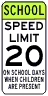 School Days Speed Limit 20 MPH Assembly Sign - Fluorescent Yellow Green