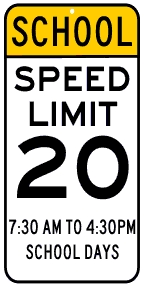 School Times Speed Limit 20 MPH Assembly Sign