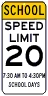 School Times Speed Limit 20 MPH Assembly Sign