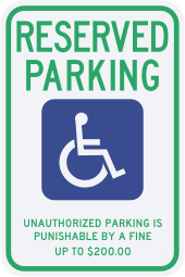 Tennessee State Specified Disabled Parking Sign