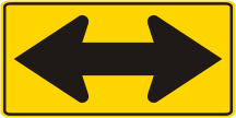 Two-Direction Large Arrow Warning Sign